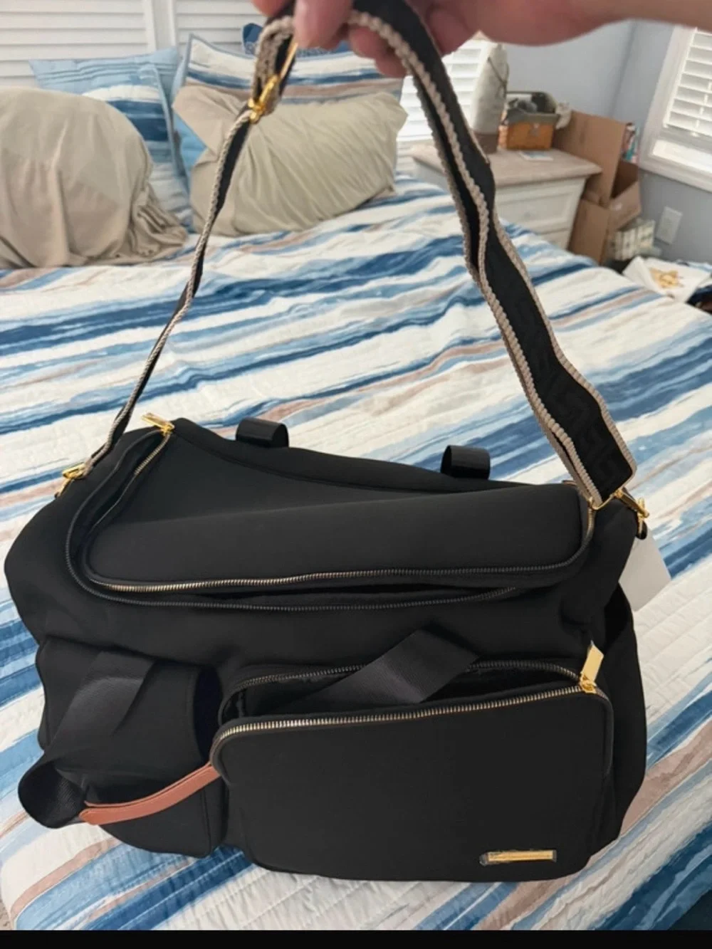 JOY MANGANO-Black Weekend Travel Duffle Bag